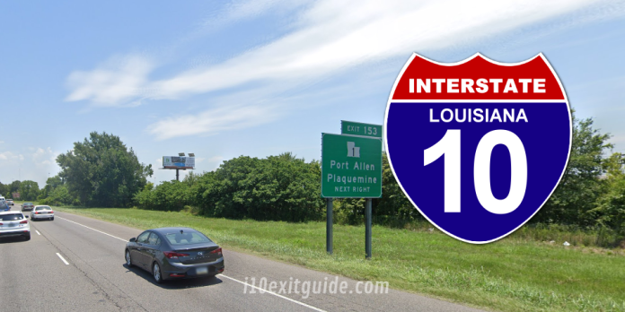 960x480-i-10-port-allen-louisiana-exit-153 Louisiana I-10 Traffic | I-10 Construction | I-10 Exit Guide