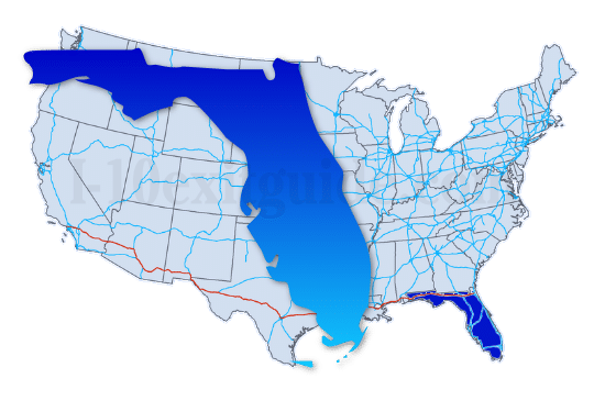 I-10 Mississippi Map