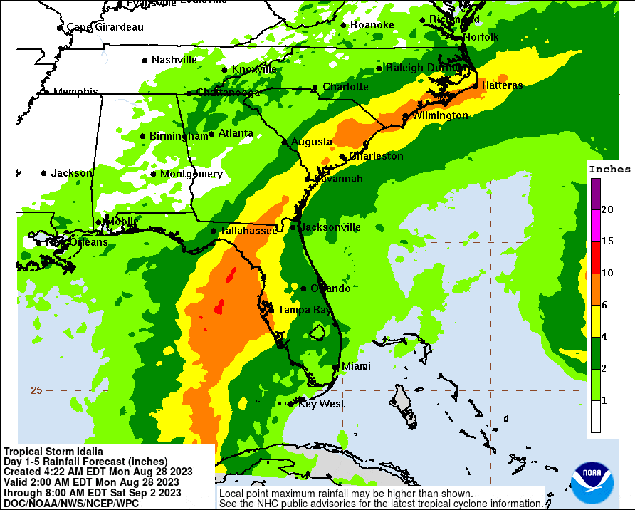 Tropical Storm Idalia | I-10 Exit Guide