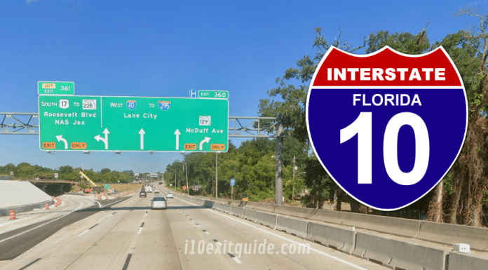 I-10 Ramp to US 17 (Exit 361) Closed, Detoured in Jacksonville Florida I-10 Traffic | I-10 Construction | I-10 Exit Guide